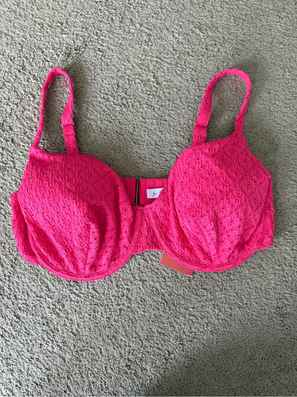 Andie Eyelet Underwire Bikini Top - Hot Pink
